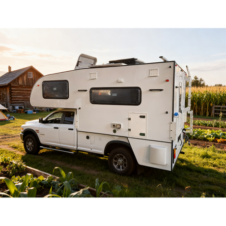 Cami&oacute;n camper compacto y r&iacute;gido para uso terrestre